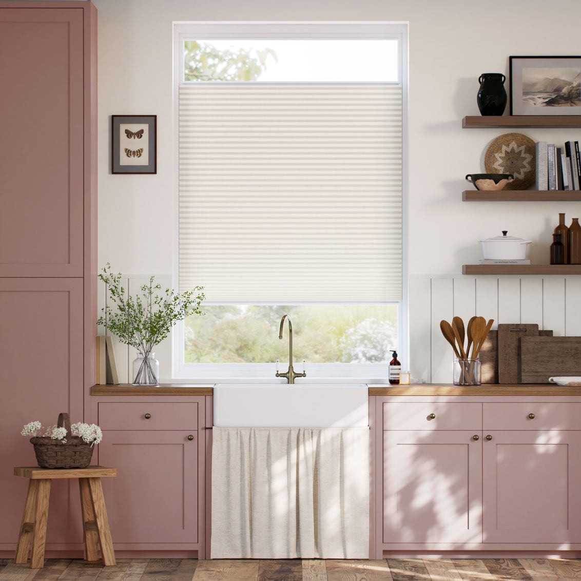 Stick2Go DuoLight Strie Limestone Thermal Blind