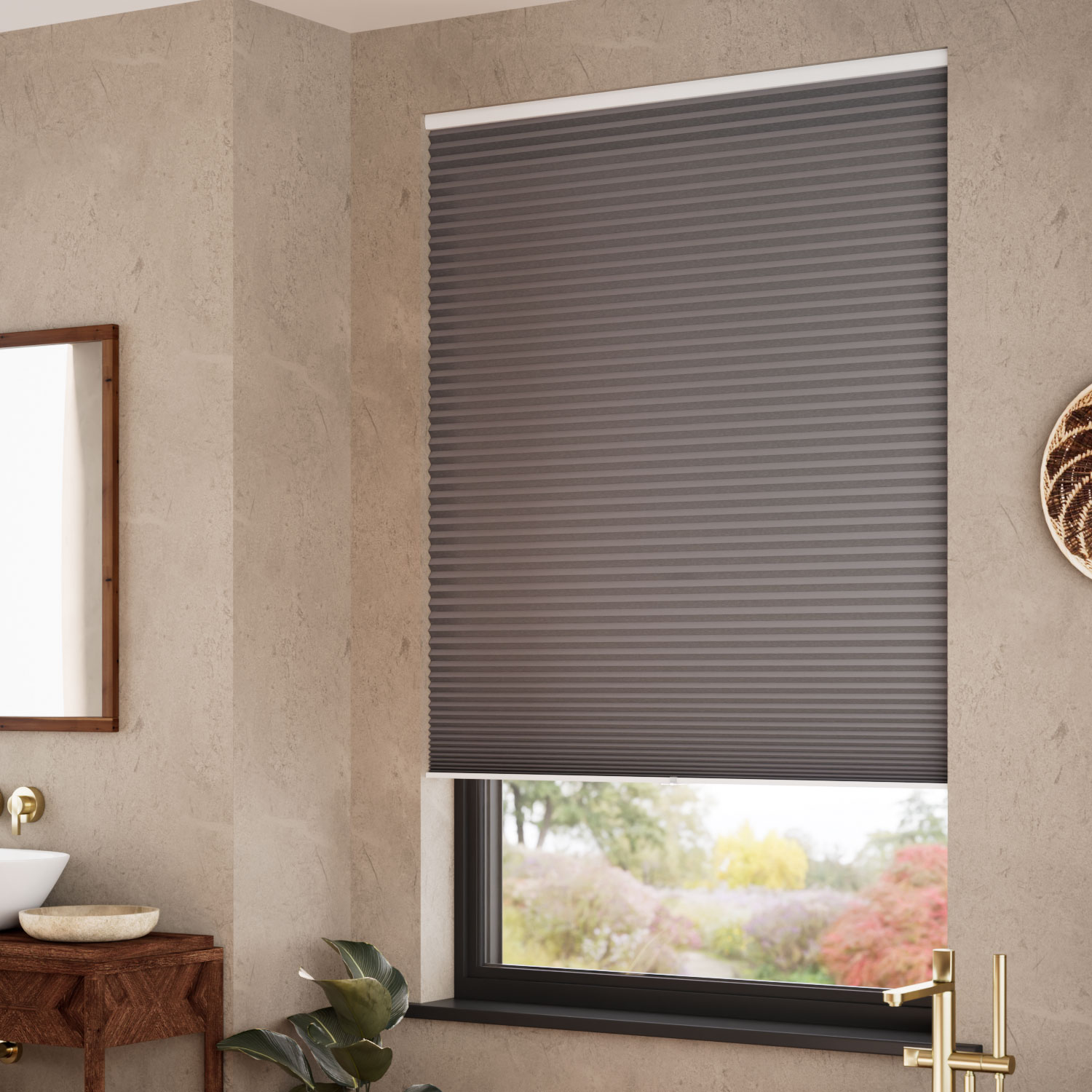 DuoShade Cordless Dark Grey Pleated Blind | Blinds 2go