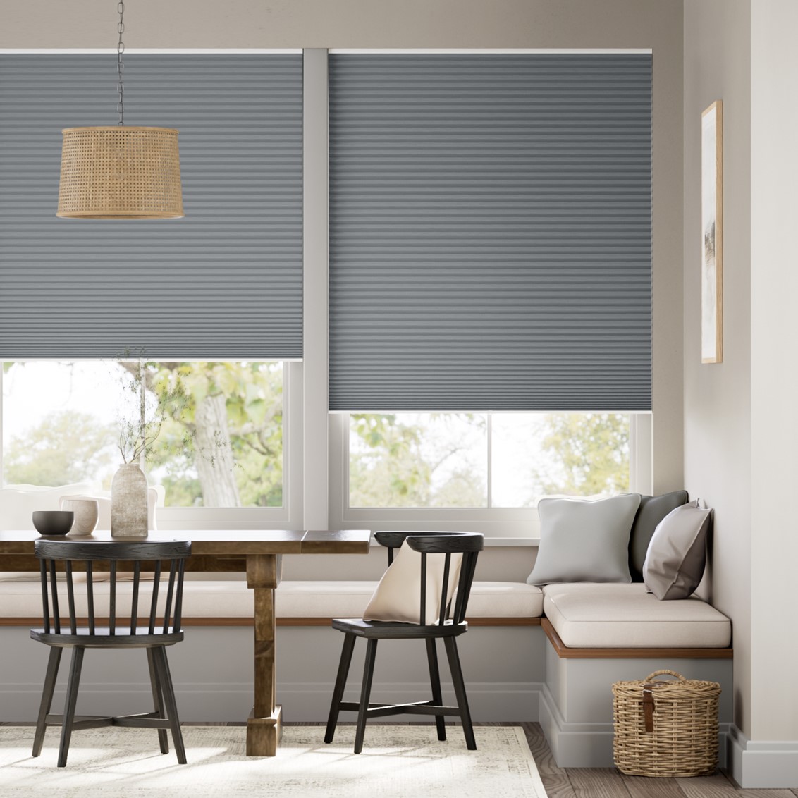 DuoShade Cordless Slate Blue Thermal Blind