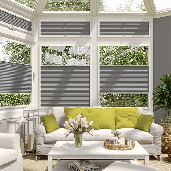 PerfectFIT DuoShade Grey Weave Thermal Conservatory Blind