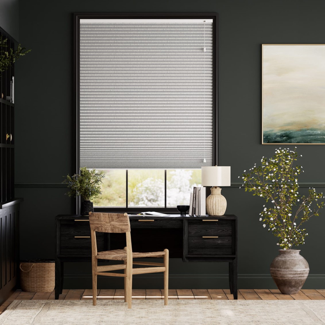 DuoShade Strie Soft Grey Thermal Blind