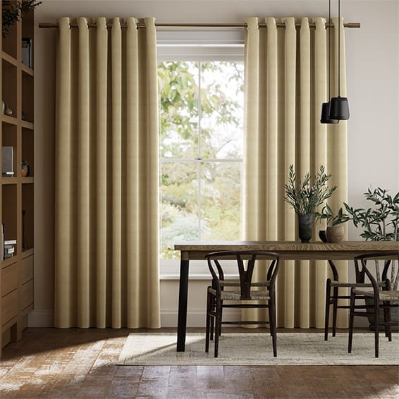 Dupioni Faux Silk Flax Curtains