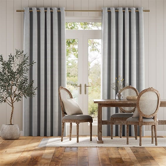 Dupioni Faux Silk Platinum Curtains