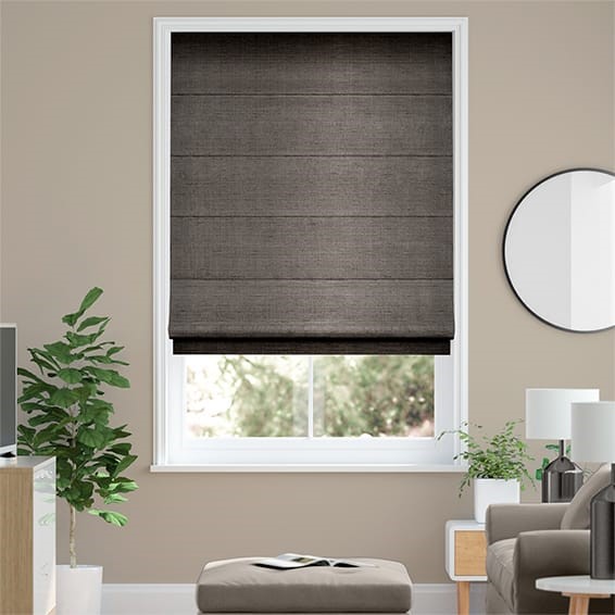 Dupioni Faux Silk Shimmering Grey Roman Blind