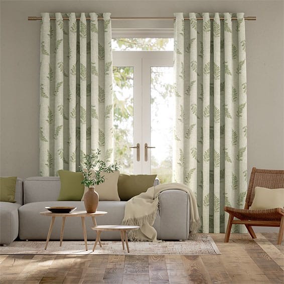 Eaton Embroidered Olive Curtains