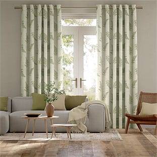 Eaton Embroidered Olive Curtains thumbnail image