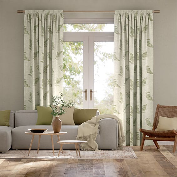 Eaton Embroidered Olive Curtains
