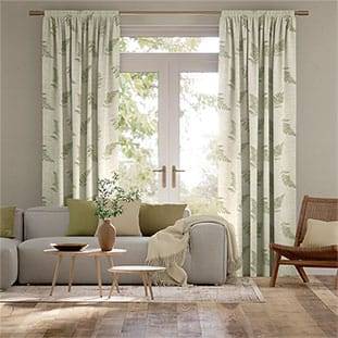 Eaton Embroidered Olive Curtains thumbnail image