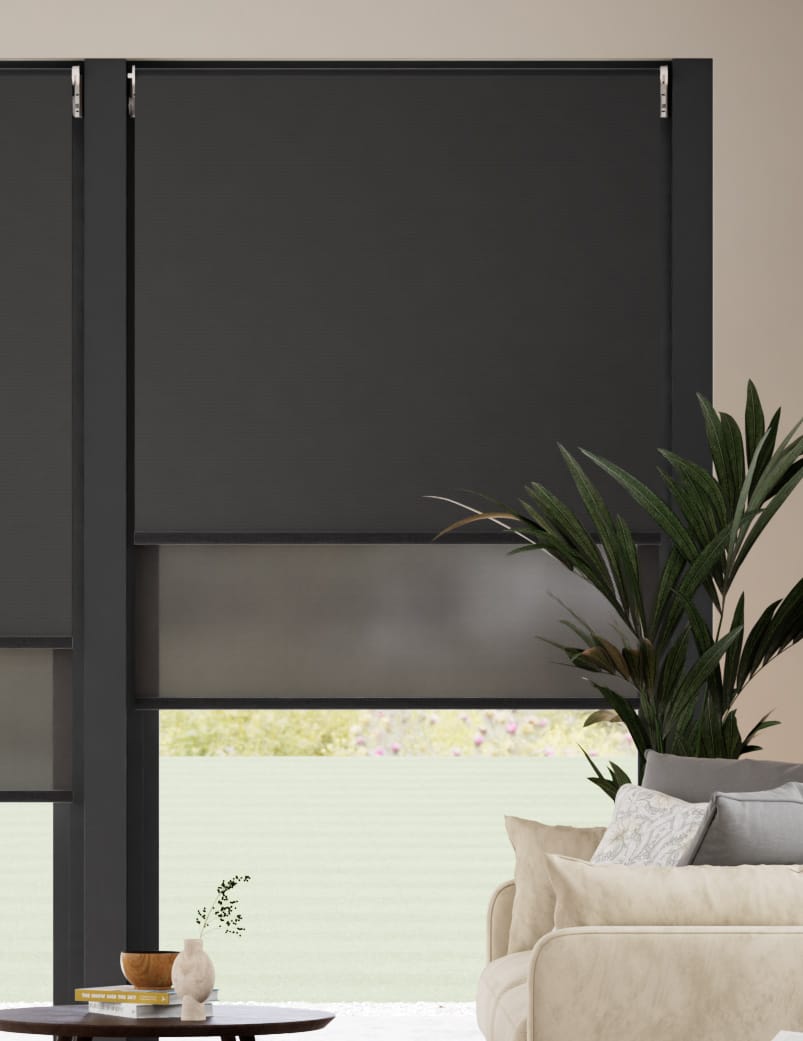 Twist2Go Double Roller Eclipse Iron Grey & Slate Double Roller Blind thumbnail image