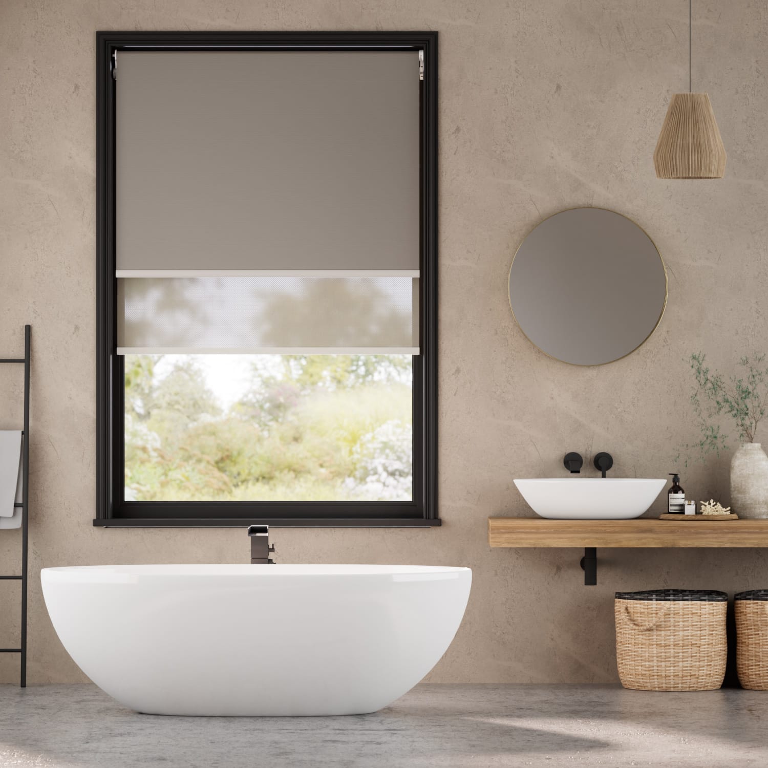 Eclipse Pebble & Dune Double Roller Blind