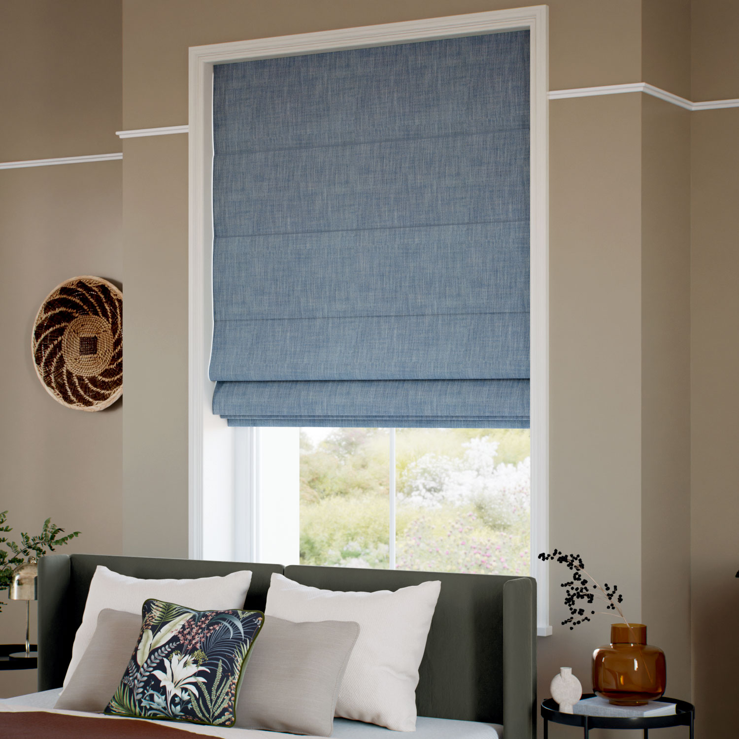 Eco-Friendly Nyah Lagoon Blue Roman Blind