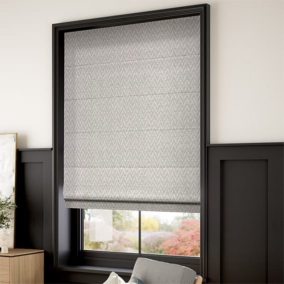 Eco-friendly Chevron Stripe Dove Roman Blind