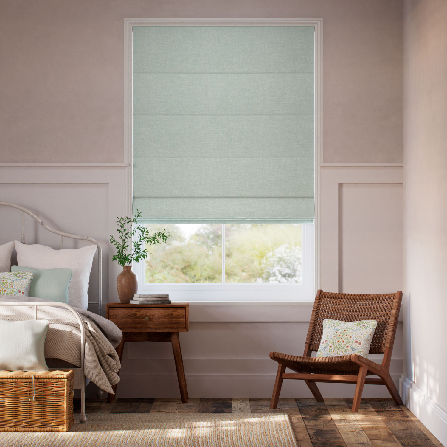 Lydia Sky Blue Roman Blind