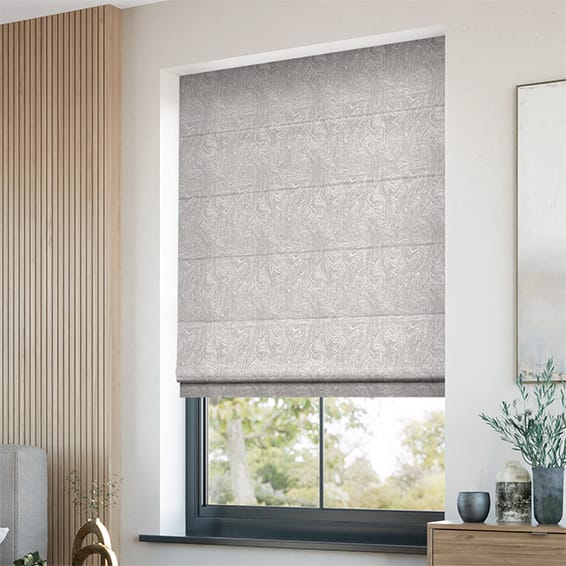 Eco-Friendly Natural Marble Pewter Roman Blind