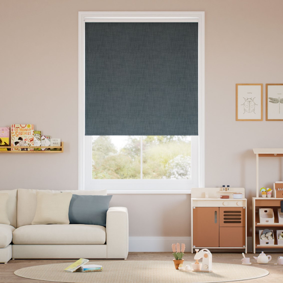 Choices Eco-Friendly Riley Prussian Blue Roller Blind