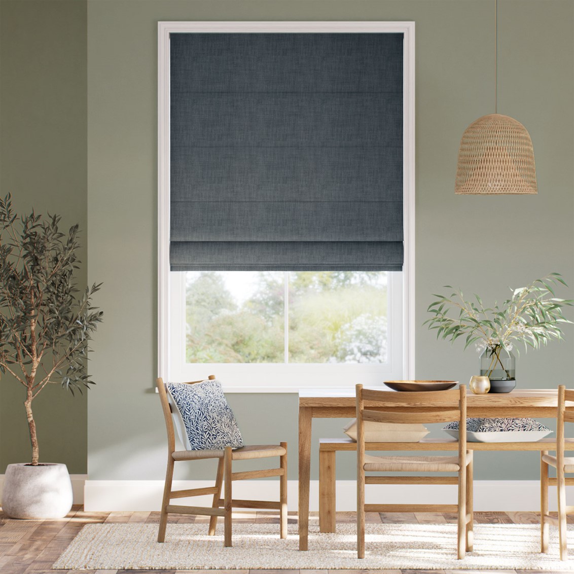Eco-Friendly Riley Prussian Blue Roman Blind