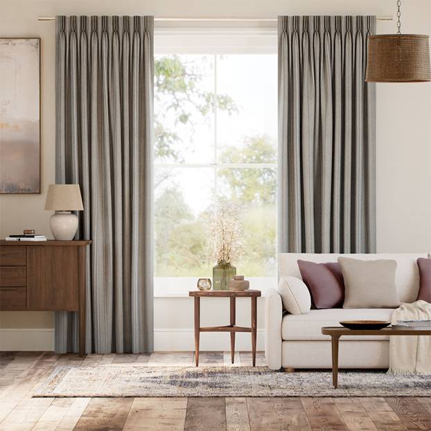 Taylor Slate Stripe Curtains thumbnail image