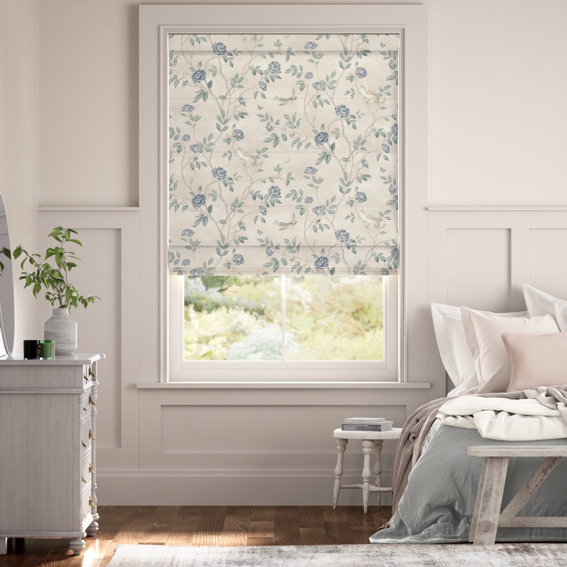 Eglantine Seaspray Roman Blind