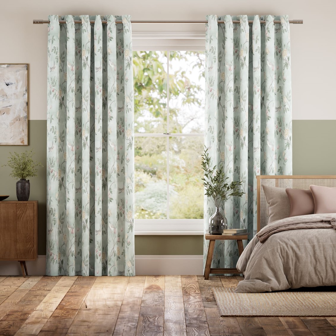 Eglantine Smoke Green Curtains