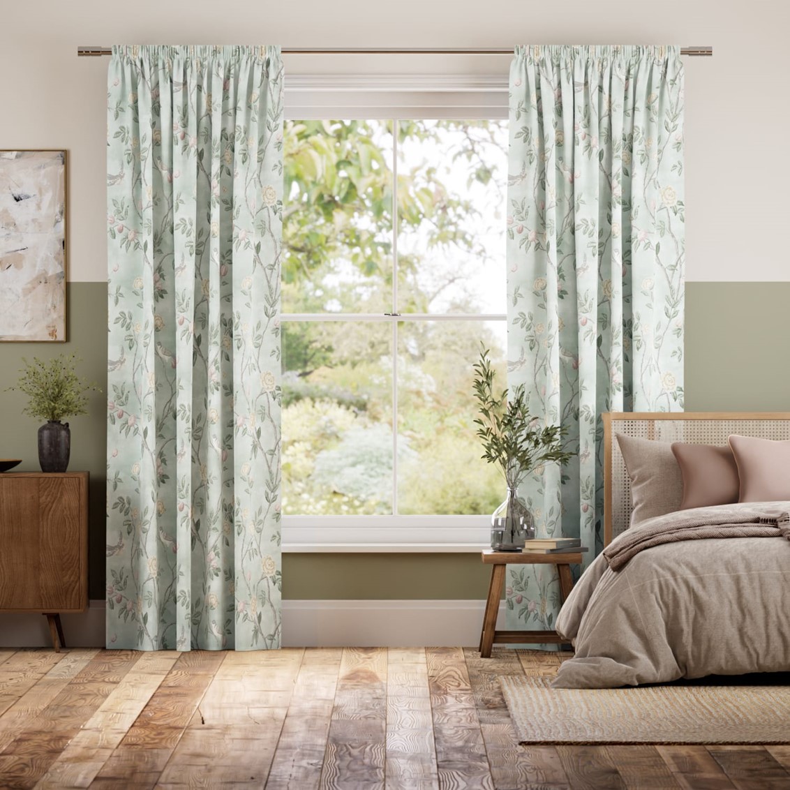 Eglantine Smoke Green Curtains