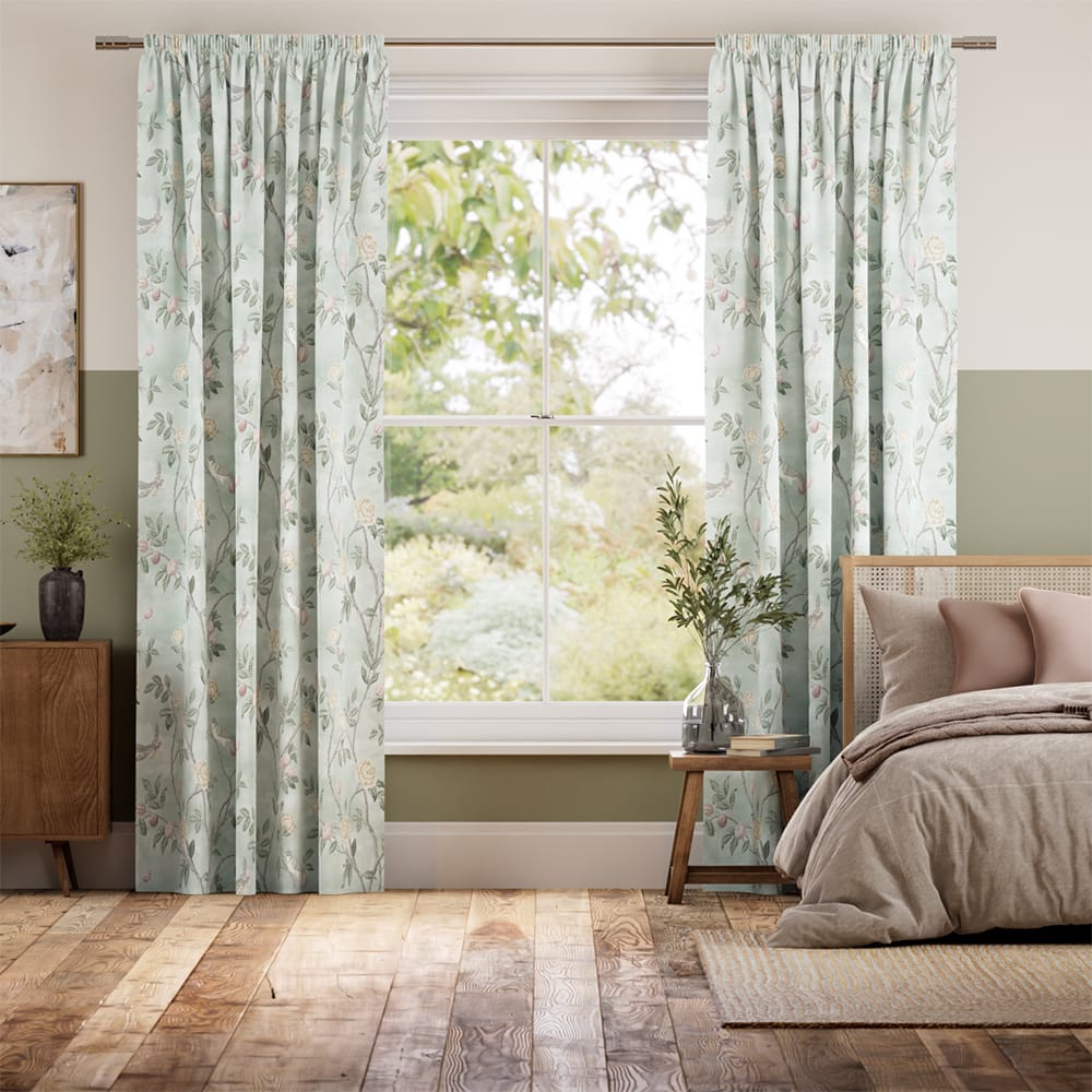 Eglantine Smoke Green Curtains thumbnail image