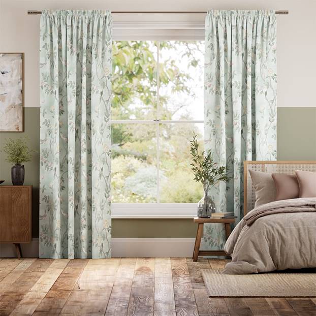 Eglantine Smoke Green Curtains thumbnail image