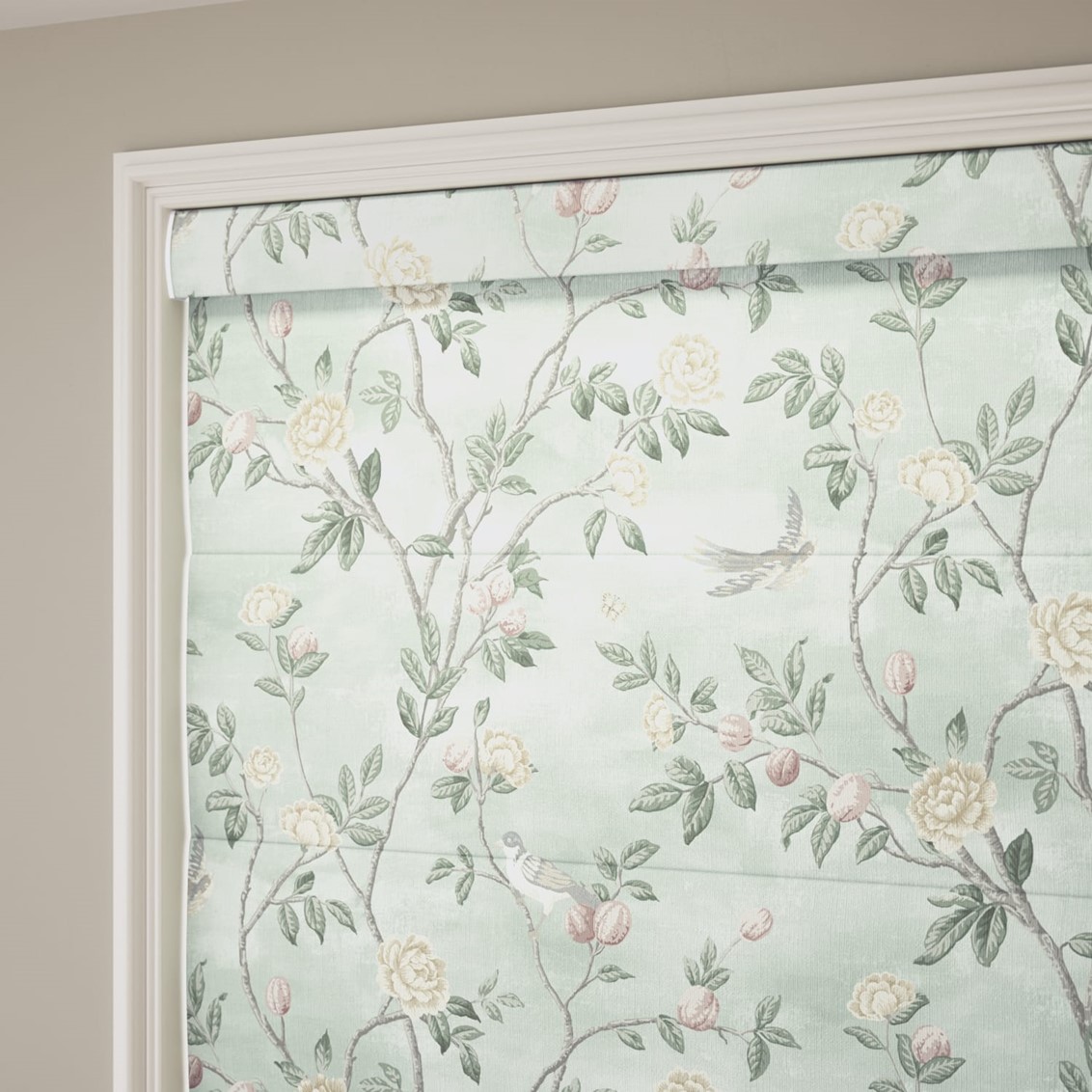 Eglantine Smoke Green Roman Blind