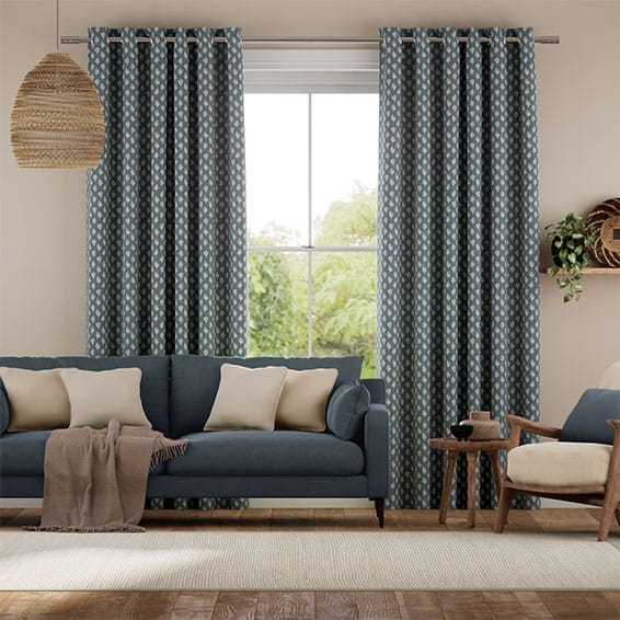 Eleanor Vintage Blue Curtains