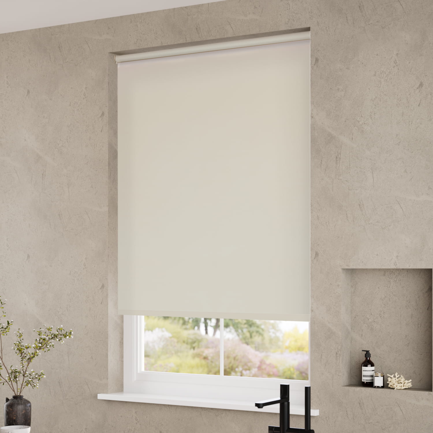 Electric Cadiz Blackout Champagne Roller Blind