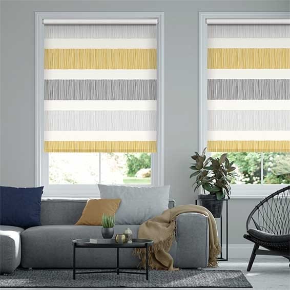 Electric Cardigan Stripe Flax Grey Roller Blind