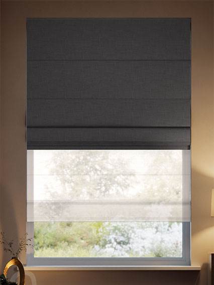 Electric Dalton Urban Grey & Frost Double Roman Blind thumbnail image