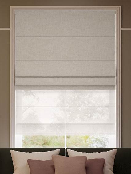 Electric Dalton Warm Stone & Frost Double Roman Blind thumbnail image