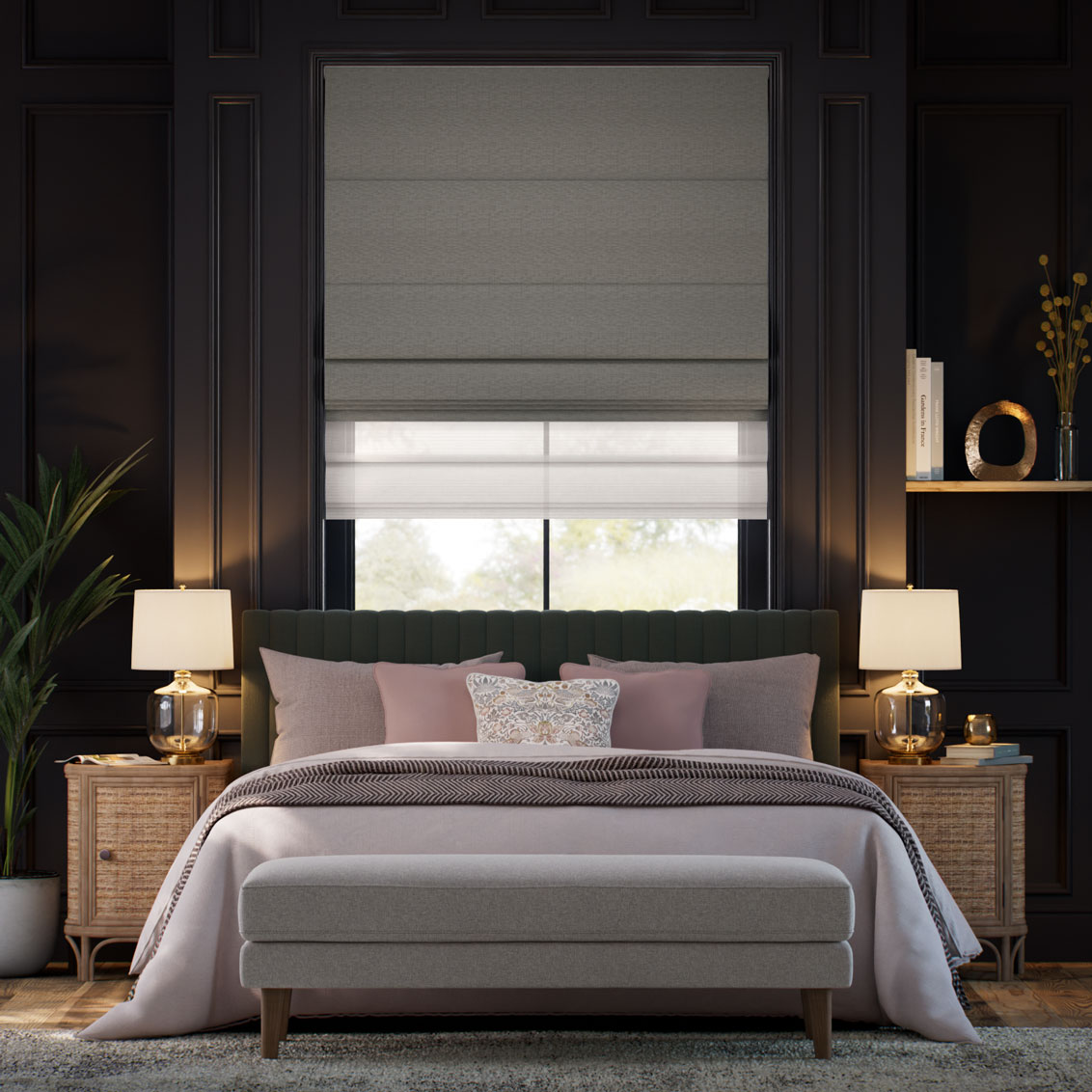 Electric Denver Slate & Frost Double Roman Blind