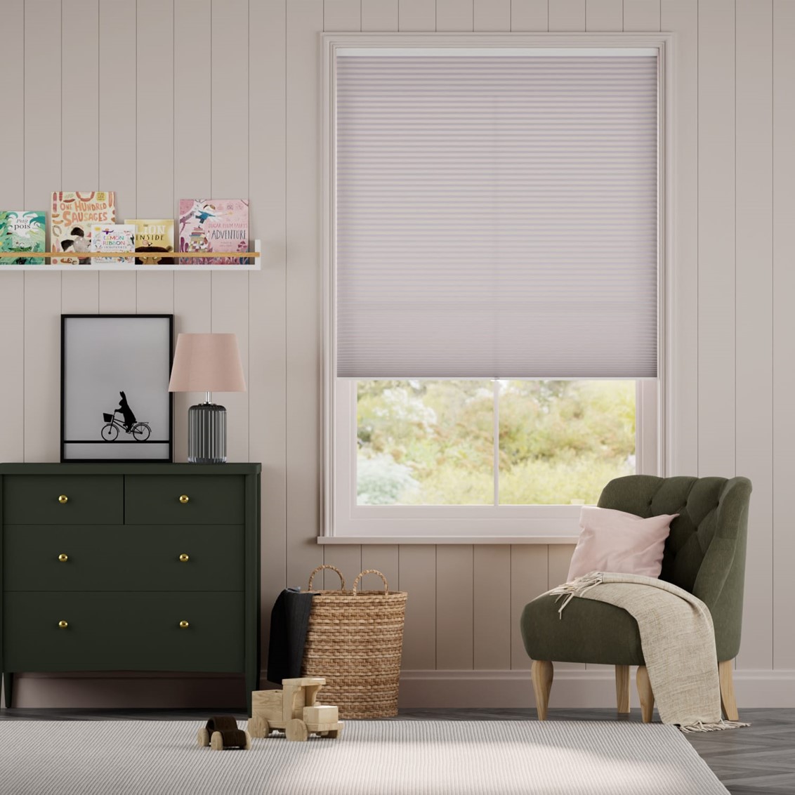 Electric DuoLight Cordless Wisteria Thermal Blind