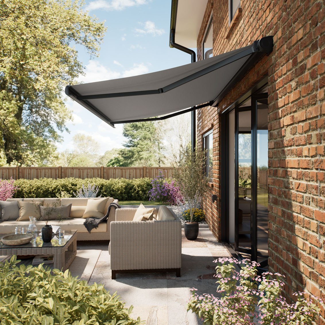 Electric Malta Grey Full Cassette Awning