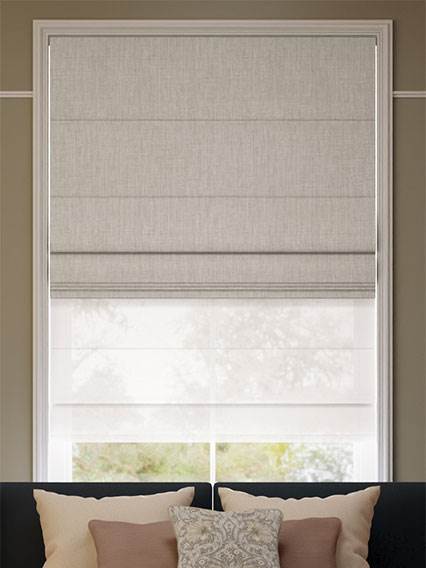 Electric Peyton Cool Stone & Cloud White Double Roman Blind thumbnail image