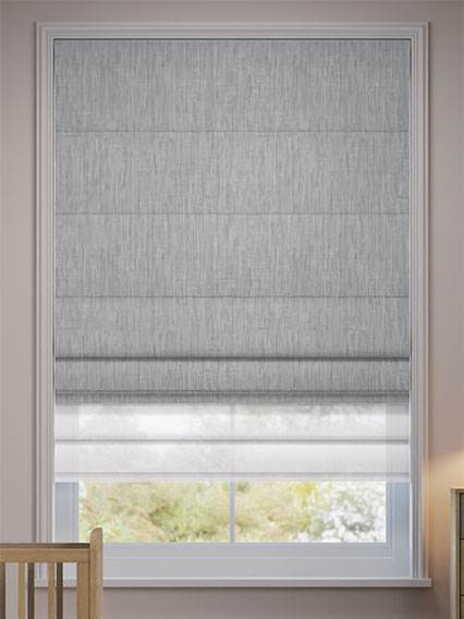 Electric Peyton Grey Wash & Cloud White Double Roman Blind thumbnail image