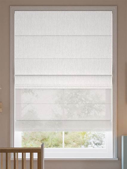 Electric Peyton Off White & Cloud White Double Roman Blind thumbnail image