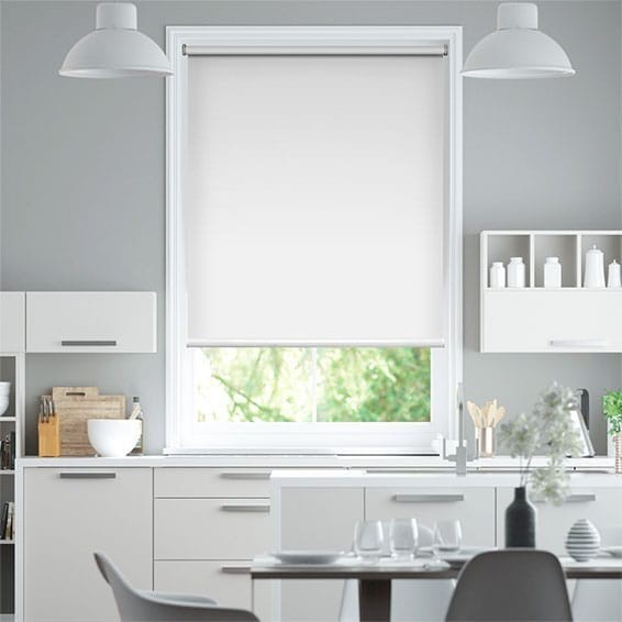 Electric Blackout Titan Snow White Roller Blind