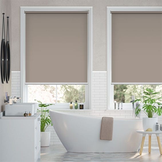 Electric Blackout Titan Warm Stone Roller Blind