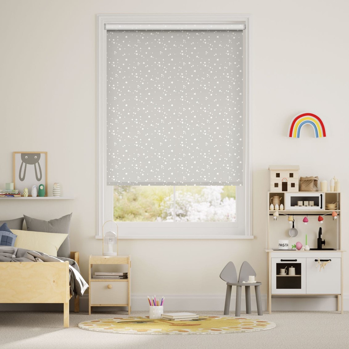 Electric Twinkling Stars Blackout Cloud Roller Blind