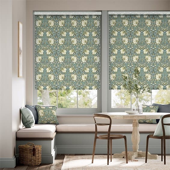 Electric William Morris Pimpernel Sage Roller Blind