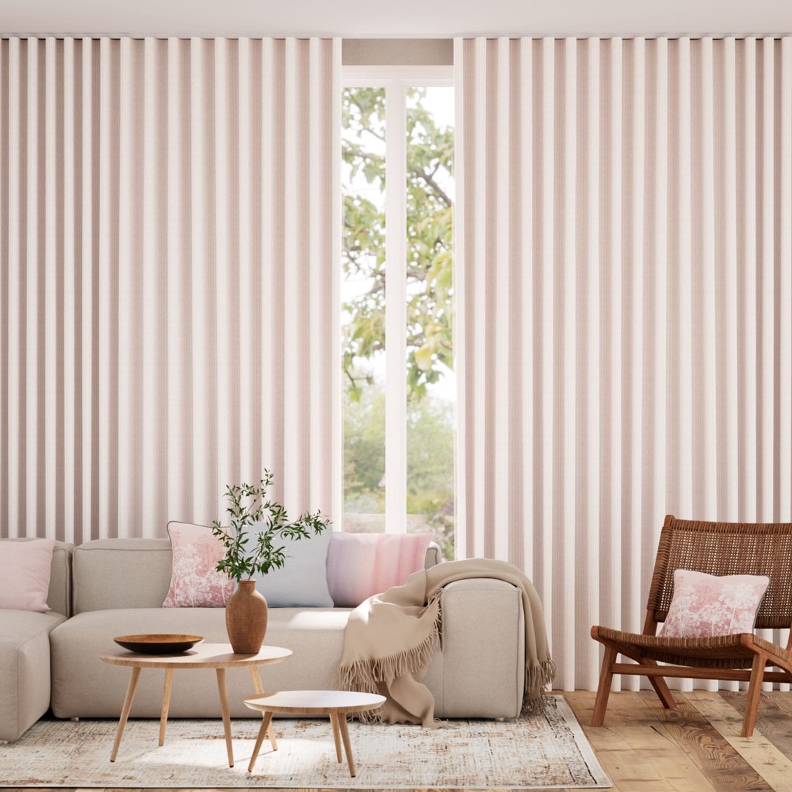 Ella Stripe Confetti Pink  Curtains