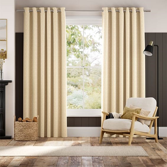 Ella Stripe Honey Curtains