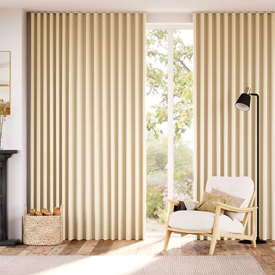 Ella Stripe Honey Curtains
