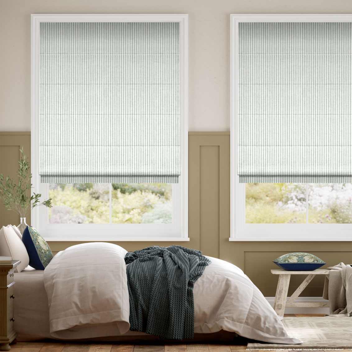 Ella Stripe Mint Roman Blind