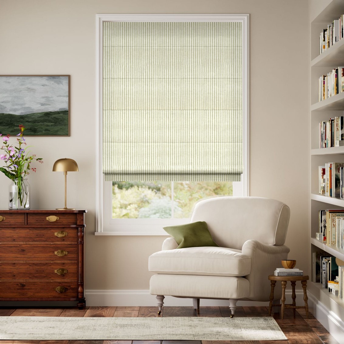 Ella Stripe Pistachio Roman Blind