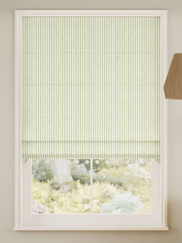 Ella Stripe Pistachio & Chalk Roman Blind thumbnail image