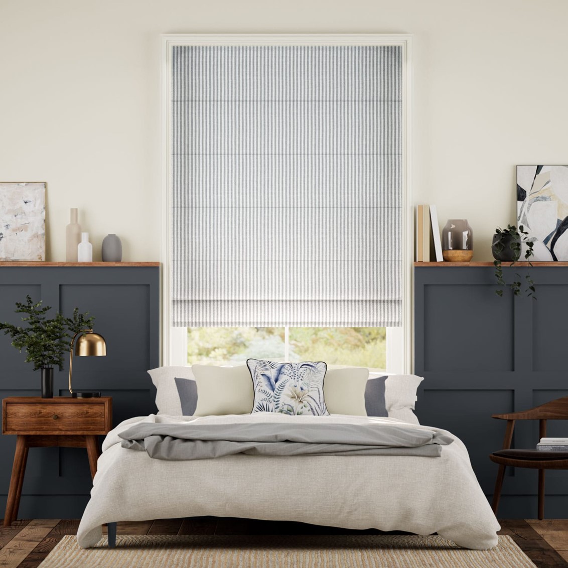 Ella Stripe Storm  Roman Blind