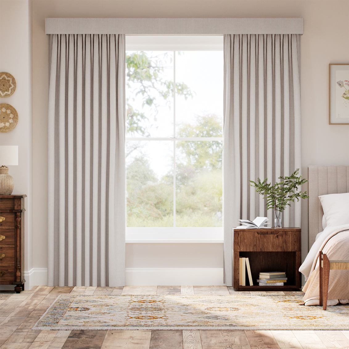 Complete Blackout Ella Stripe Cappuccino Curtain